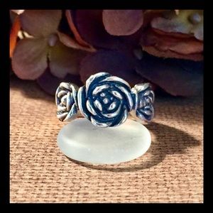Vintage sterling rose ring